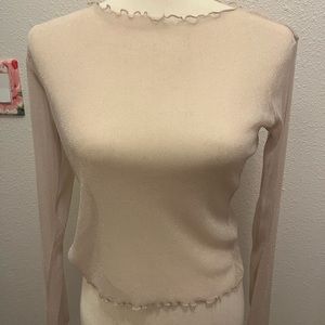 Brandy melville sparkly mesh long sleeved top